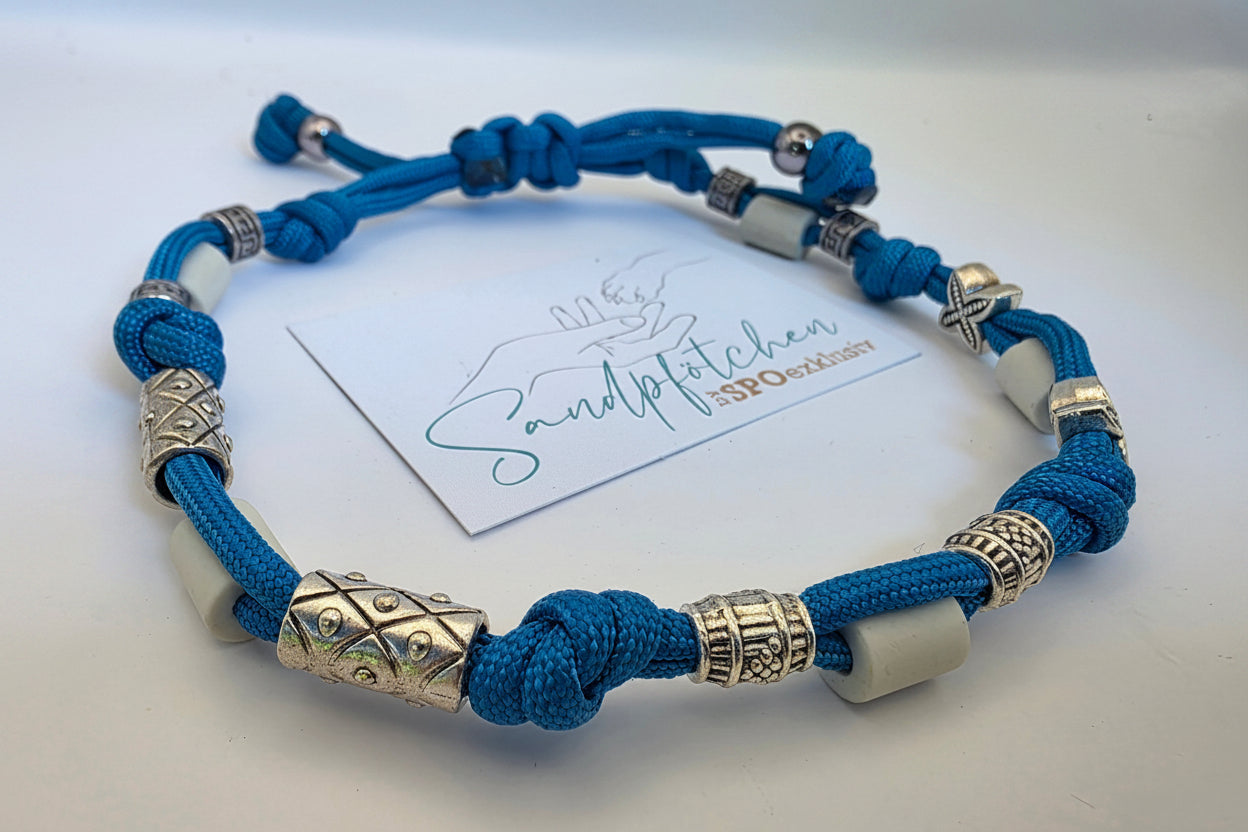 Zeckenschutzkette Saphir Blau