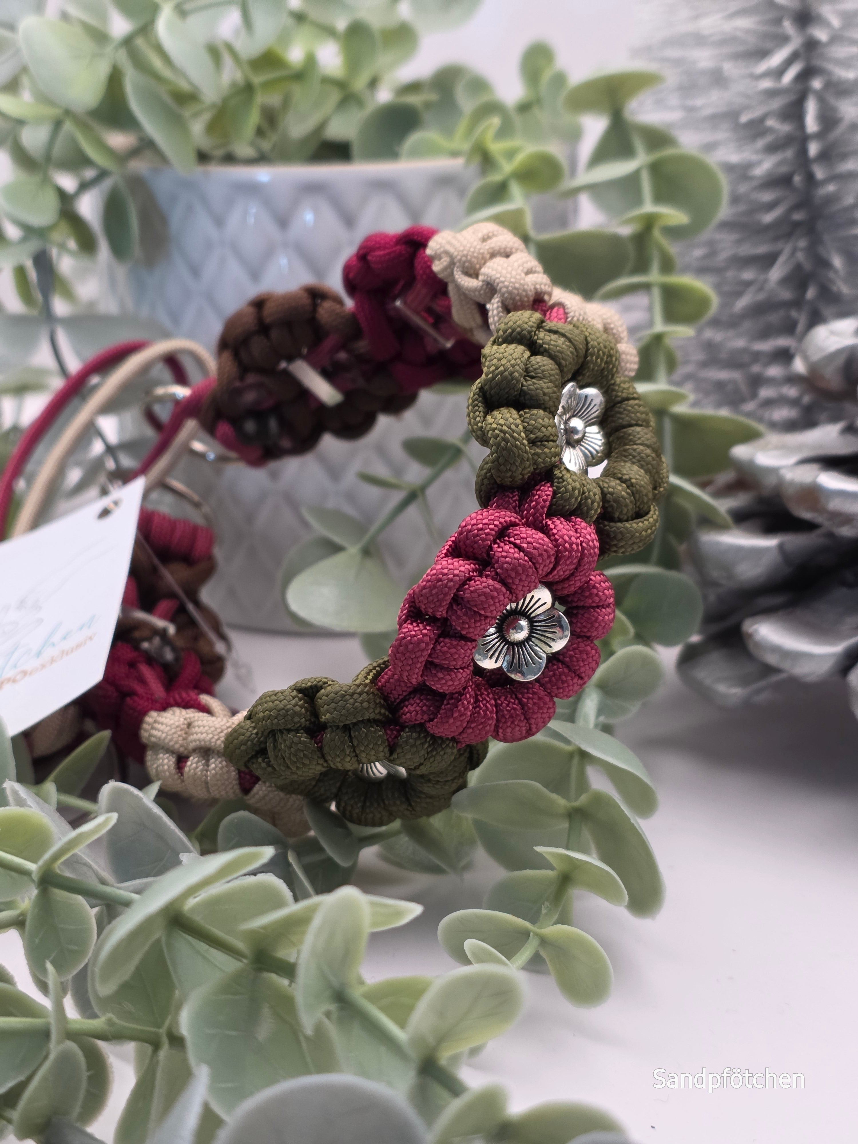 Paracord Blumenhalsband 30cm