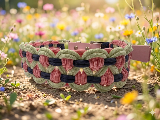 Halsband Wave Rosa 34 - 42cm 25mm